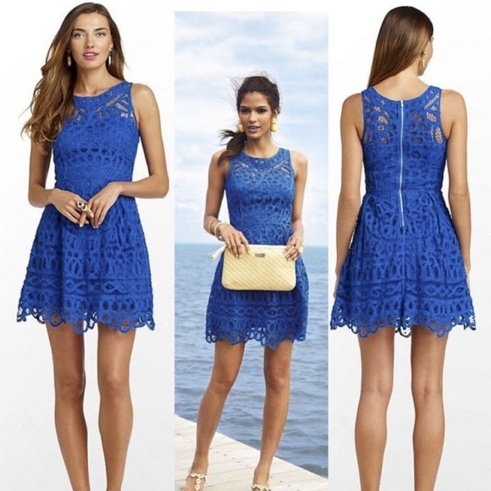 Lilly Pulitzer Royal Blue Foley Mini Dress Size Medium 36069